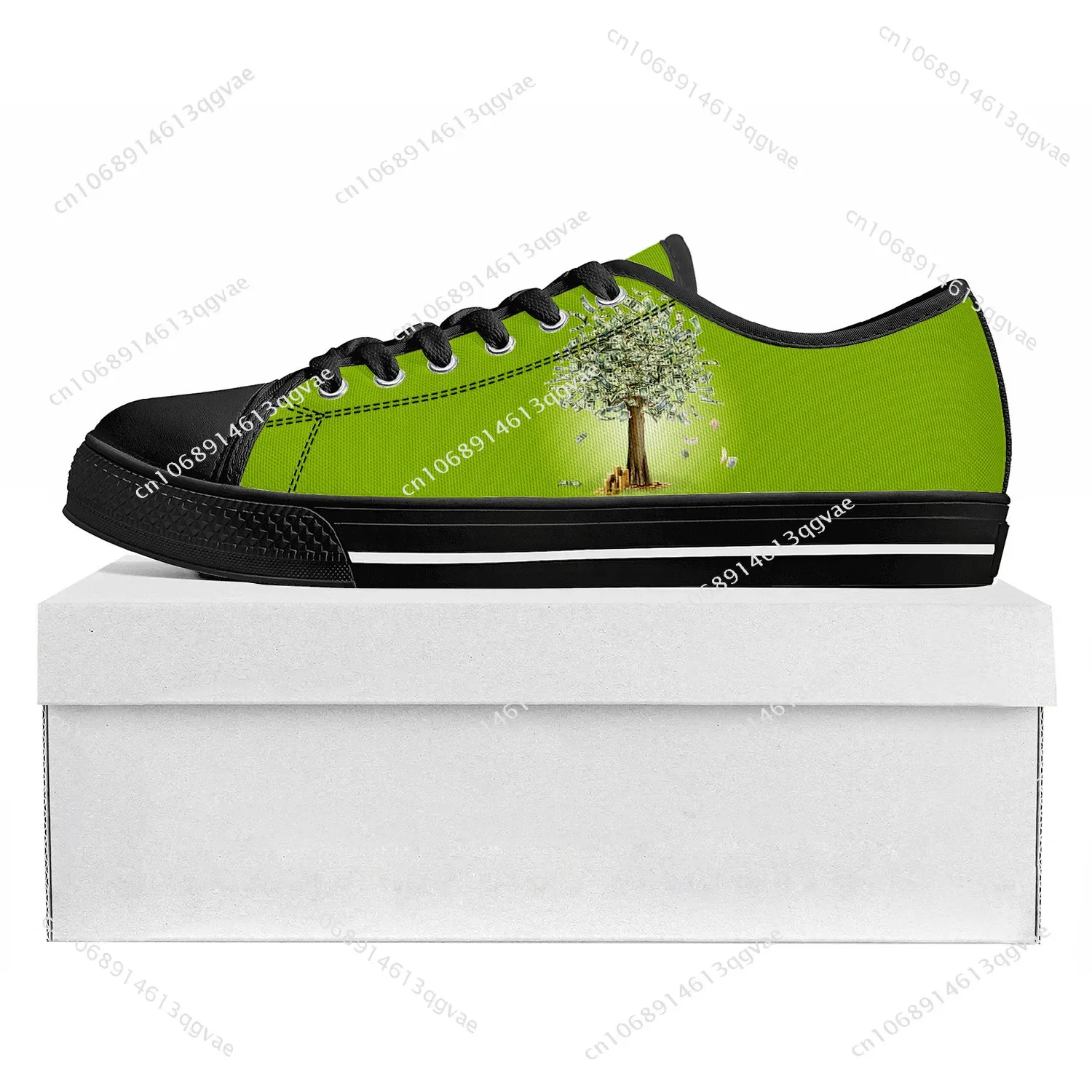 Shoe Tree - ドルグリーンツリーロートップ高品質スニーカーメンズレディースティーンエイジャーキャンバススニーカーカスタムシューズ