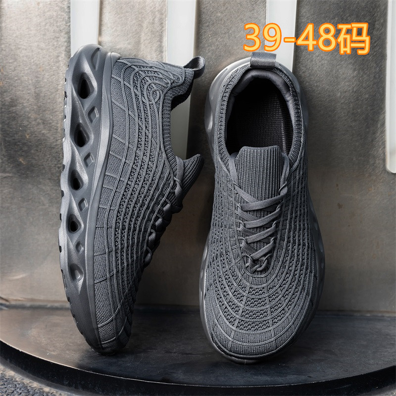 Sneaker Box - メンズプラスサイズワイドトゥボックスカジュアルスニーカー、クッションランニングシューズ、軽量通気性ニットウォーキングシューズ（仕事やジムスポーツ用）