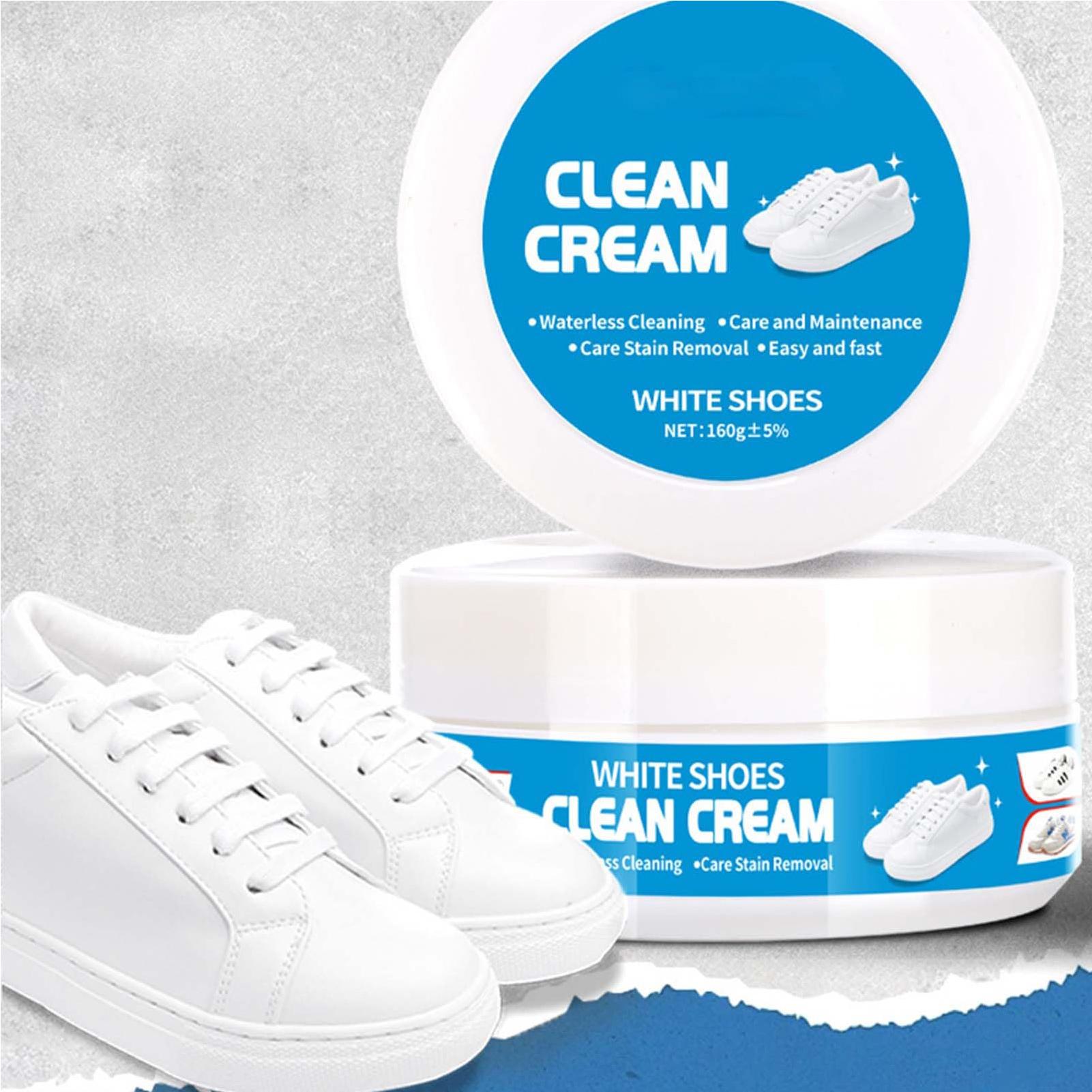 Sneaker Cleaner - 白い靴用クリーニングクリーム 160g 固形ペースト 多機能 洗い流さないスニーカーソールクリーナー 効果的な汚れ除去剤