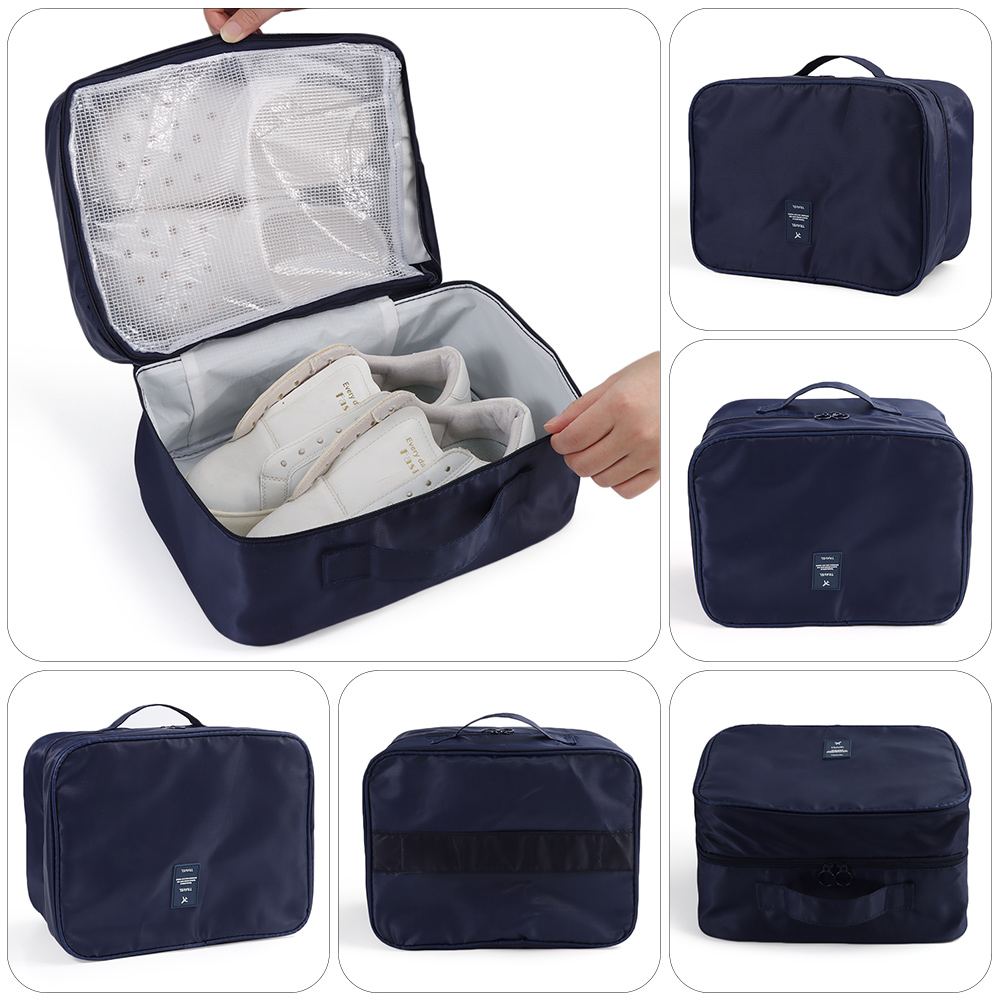 Sneaker Box - 改良された多層式旅行用シューズバッグ。防水ジッパー付きで、スニーカーを収納できる丈夫なポータブル収納ボックス。4足の靴を収納可能。