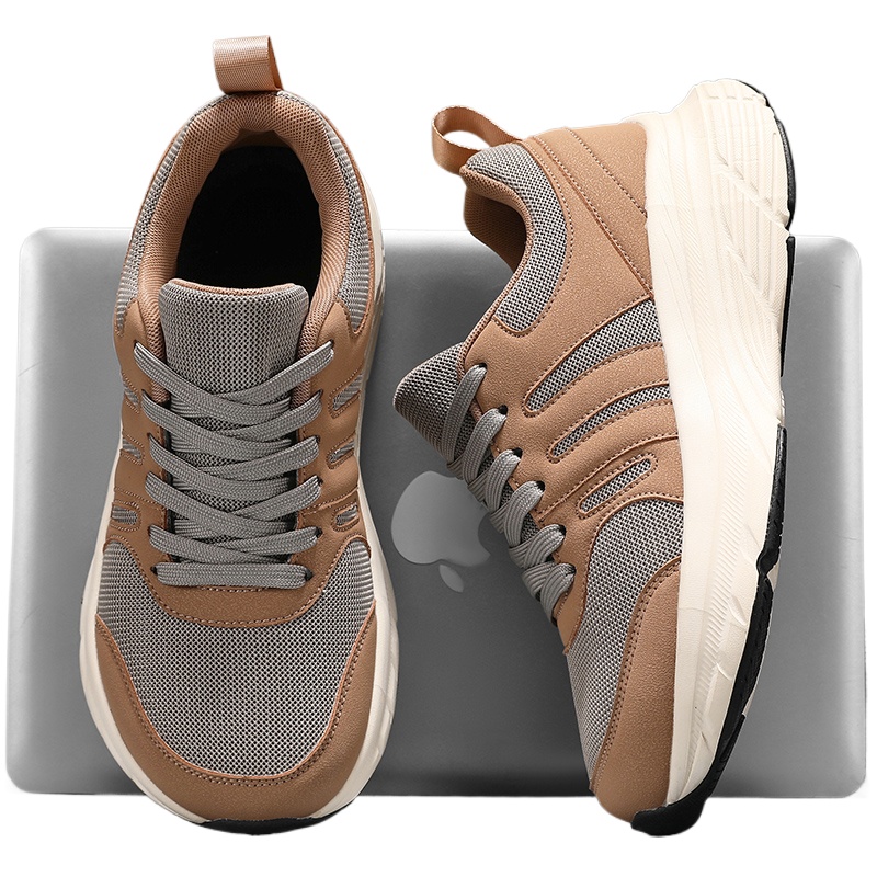 Sneaker Box - メンズワイドトゥボックススニーカー 秋冬 ビッグサイズ 39-48 通気性メッシュ カジュアルシューズ
