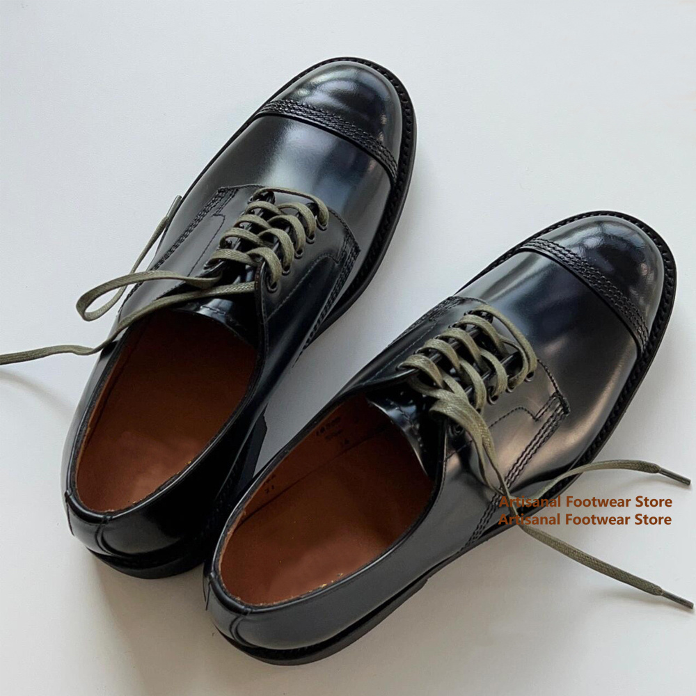 メンズ ブラック ポリッシュレザー オックスフォードシューズ - Leather Shoe Polish のレビューと価格