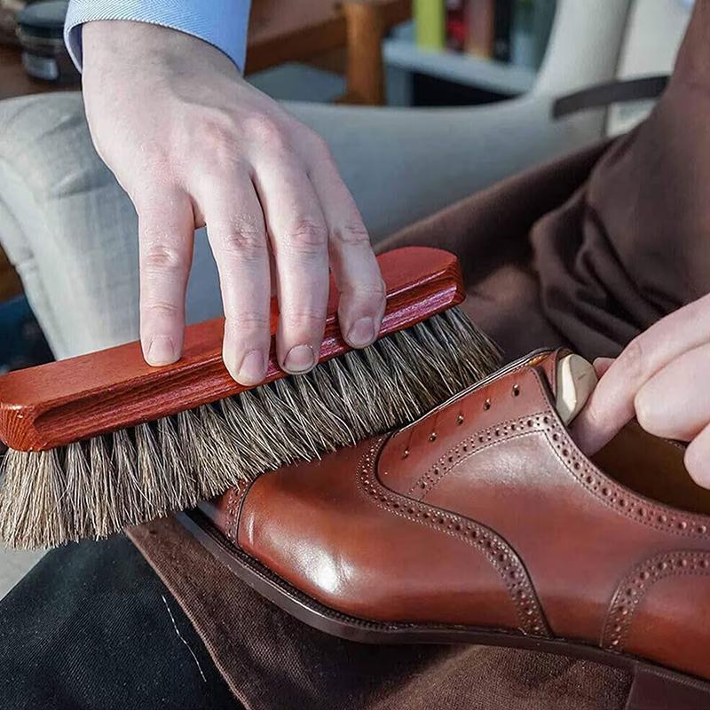 2/3本セット 馬毛製 光沢出し用シューズブラシキット、研磨 - Leather Shoe Polish のレビューと価格