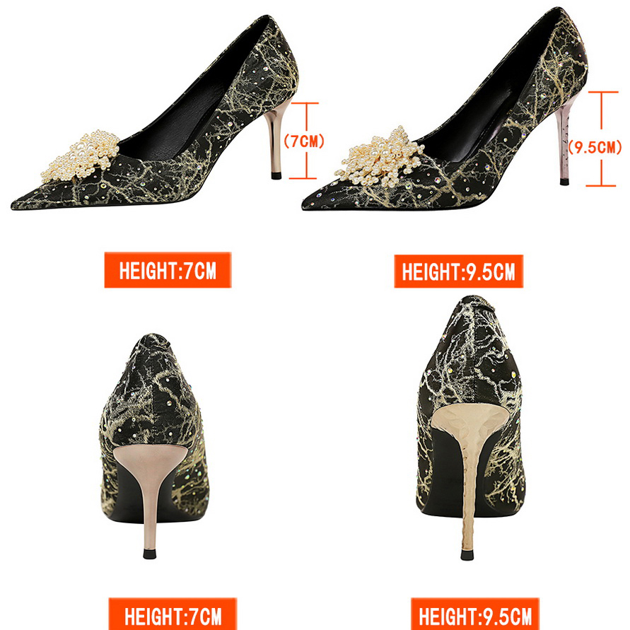 BIGTREE 靴パールフラワー女性パンプスラインストーンハ - Shoe Tree のレビューと価格