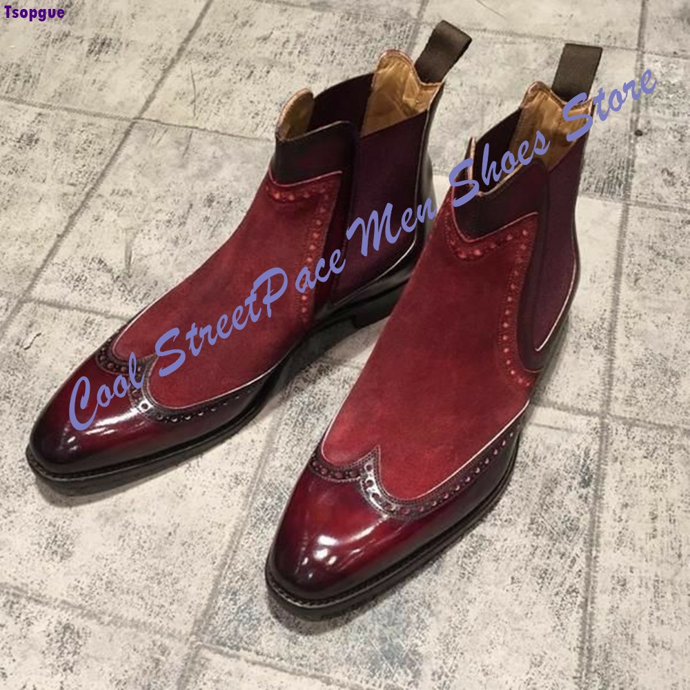 メンズ ヴィンテージ レッド ツートン チェルシーブーツ ス - Leather Shoe Polish のレビューと価格