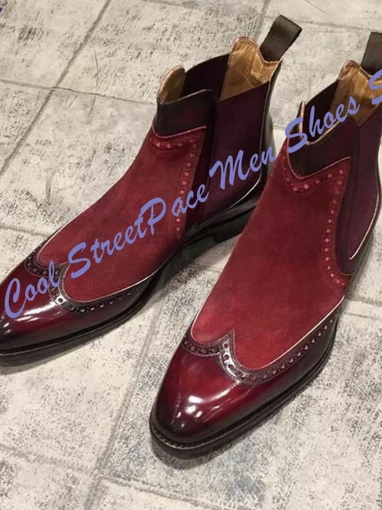 メンズ ヴィンテージ レッド ツートン チェルシーブーツ ス - Leather Shoe Polish のレビューと価格
