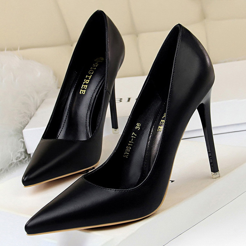 BIGTREE 靴女性パンプスファッションハイヒールの靴黒ピ - Shoe Tree のレビューと価格