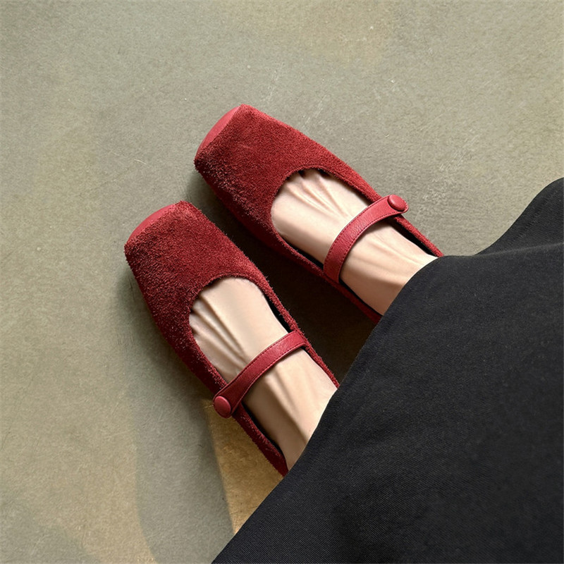 新しい春/秋の起毛牛革女性靴スクエアトゥシューズ女性のための - Shoe Brush のレビューと価格