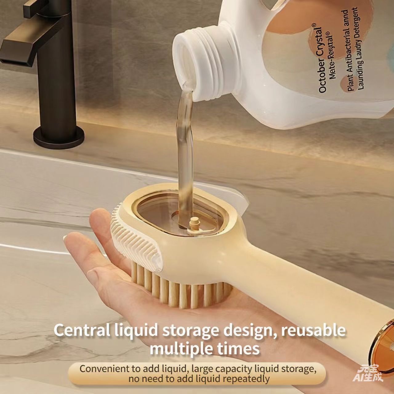 多機能液体注入式シューズブラシ。家庭用で、柔らかい毛を使用し - Shoe Cleaning Brush のレビューと価格