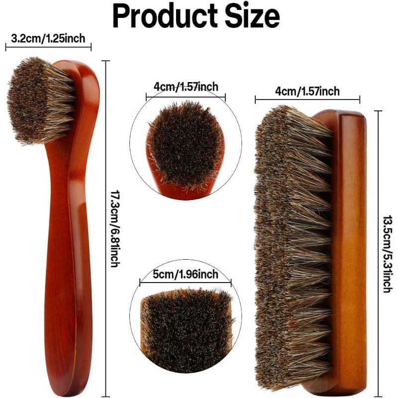 新登場！ 高品質な馬毛ブラシ2本セット。靴やブーツの清掃、お - Shoe Cleaning Brush のレビューと価格
