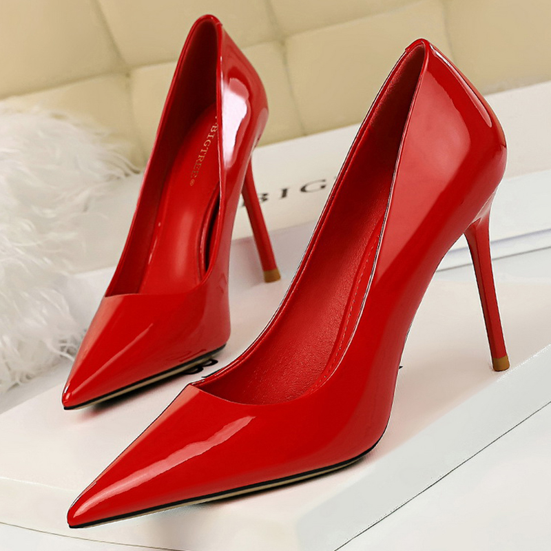 BIGTREE 靴ファッション女性パンプスパテントレザーハイ - Shoe Tree のレビューと価格