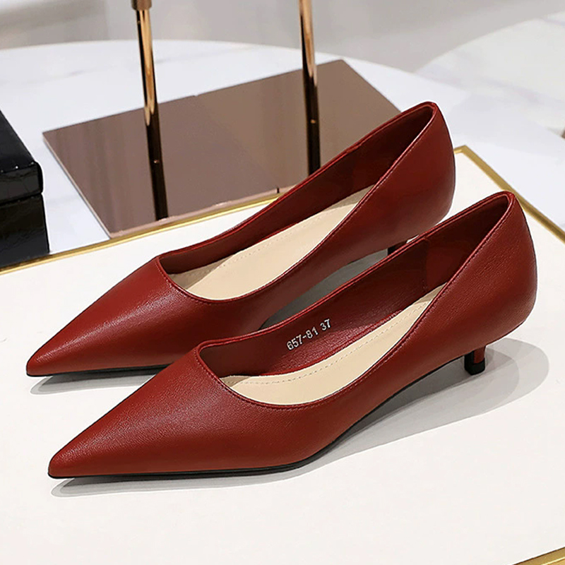 ファッションポインテッドトゥミッドヒールシューズ 4 センチ - Shoe Tree のレビューと価格